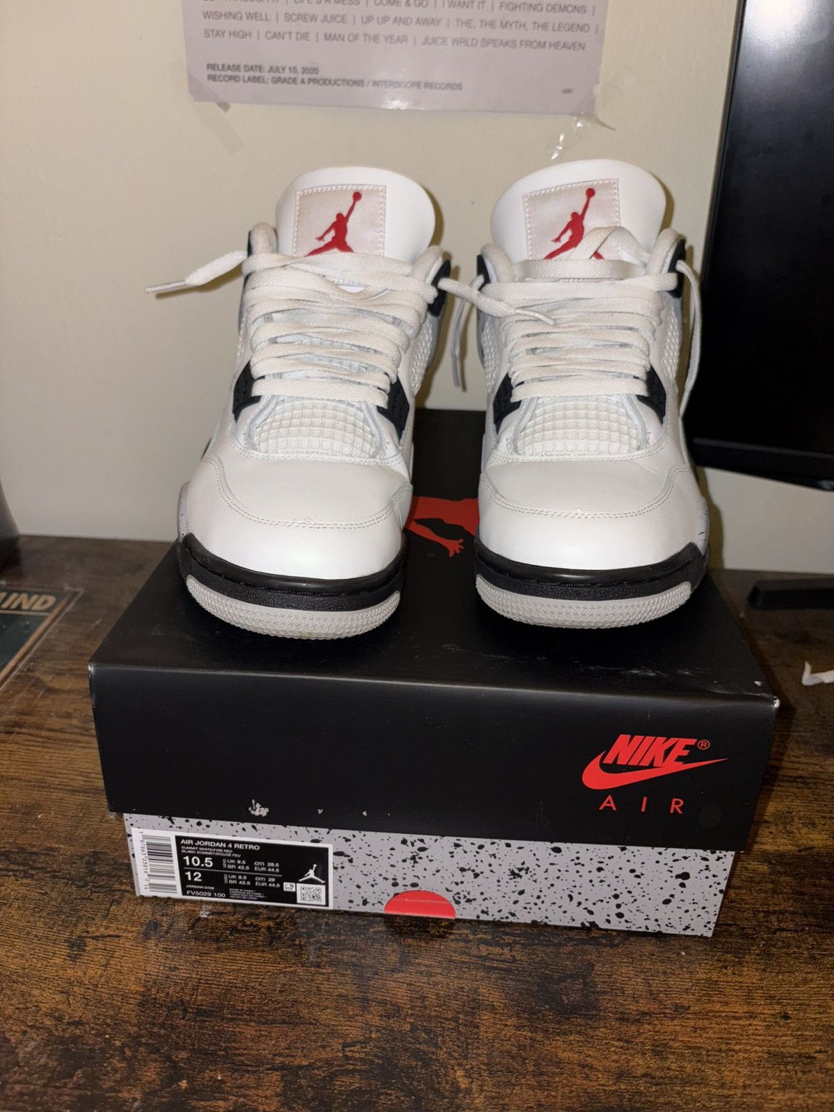 Nike Jordan 4s Retro White Cement (2025) Size US 10.5 / EU 43-44 - 7 Thumbnail