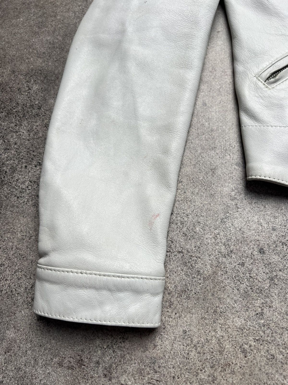 Leather × Vintage Vintage multi pocket leather white jacket like helmut Size S / US 4 / IT 40 - 4 Thumbnail