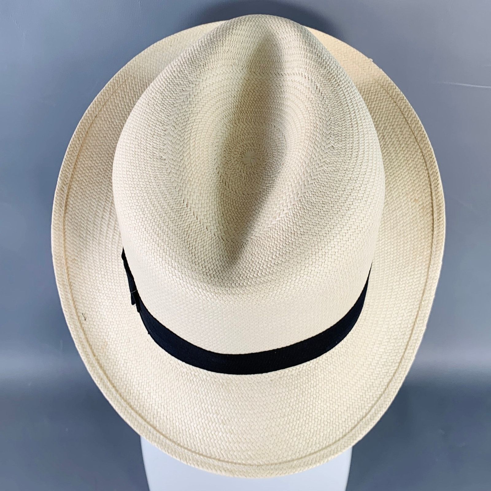 Borsalino BORSALINO Size S Beige Black Straw Fedora Size ONE SIZE - 4 Thumbnail