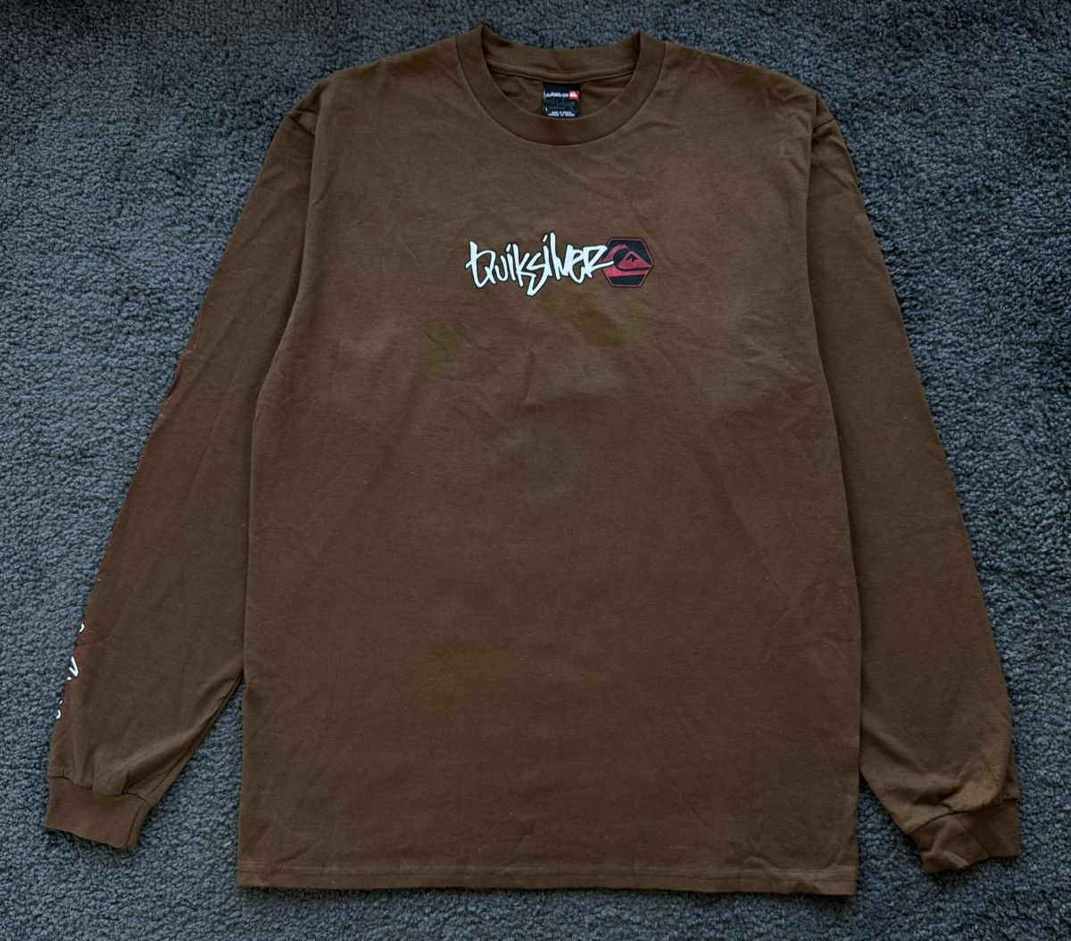Quiksilver × Vintage VINTAGE Y2K QUIKSILVER BROWN BACK PRINT Size US L / EU 52-54 / 3 - 2 Thumbnail