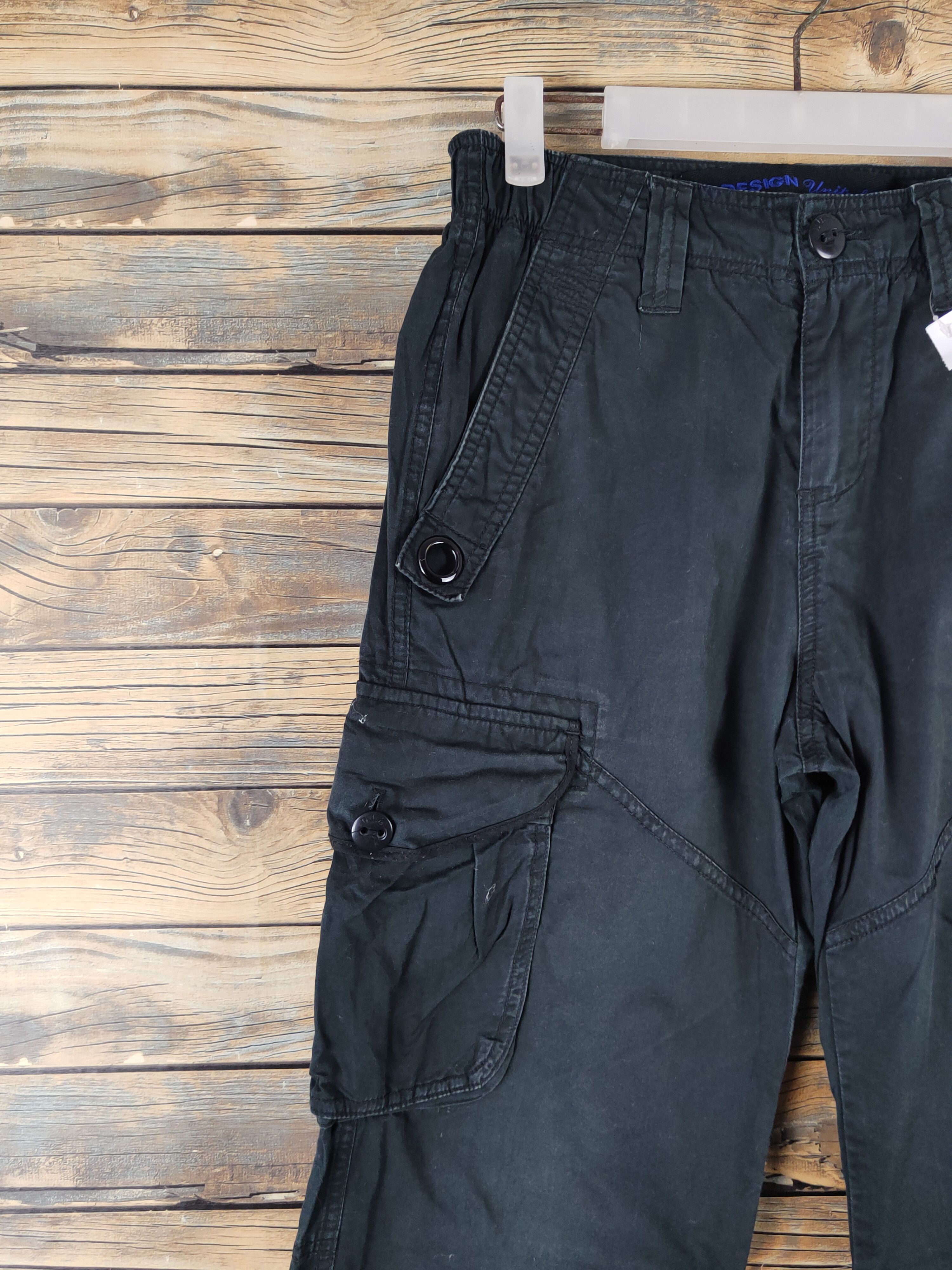 Japanese Brand DL Design United Black Multipocket Cargo Pants #1339 Size US 27 - 3 Thumbnail