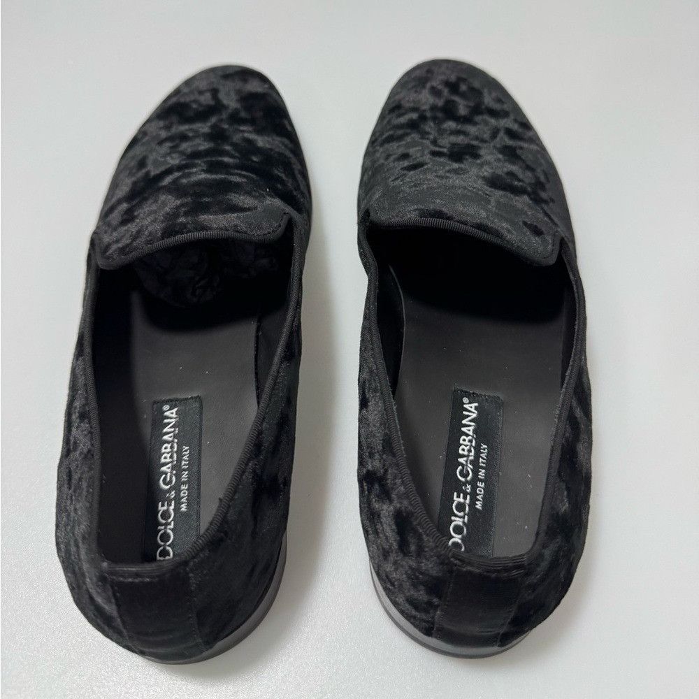 Dolce & Gabbana Dolce & Gabbana Velvet Slippers Loafers Black Men’s Size UK Size US 8 / EU 41 - 4 Thumbnail