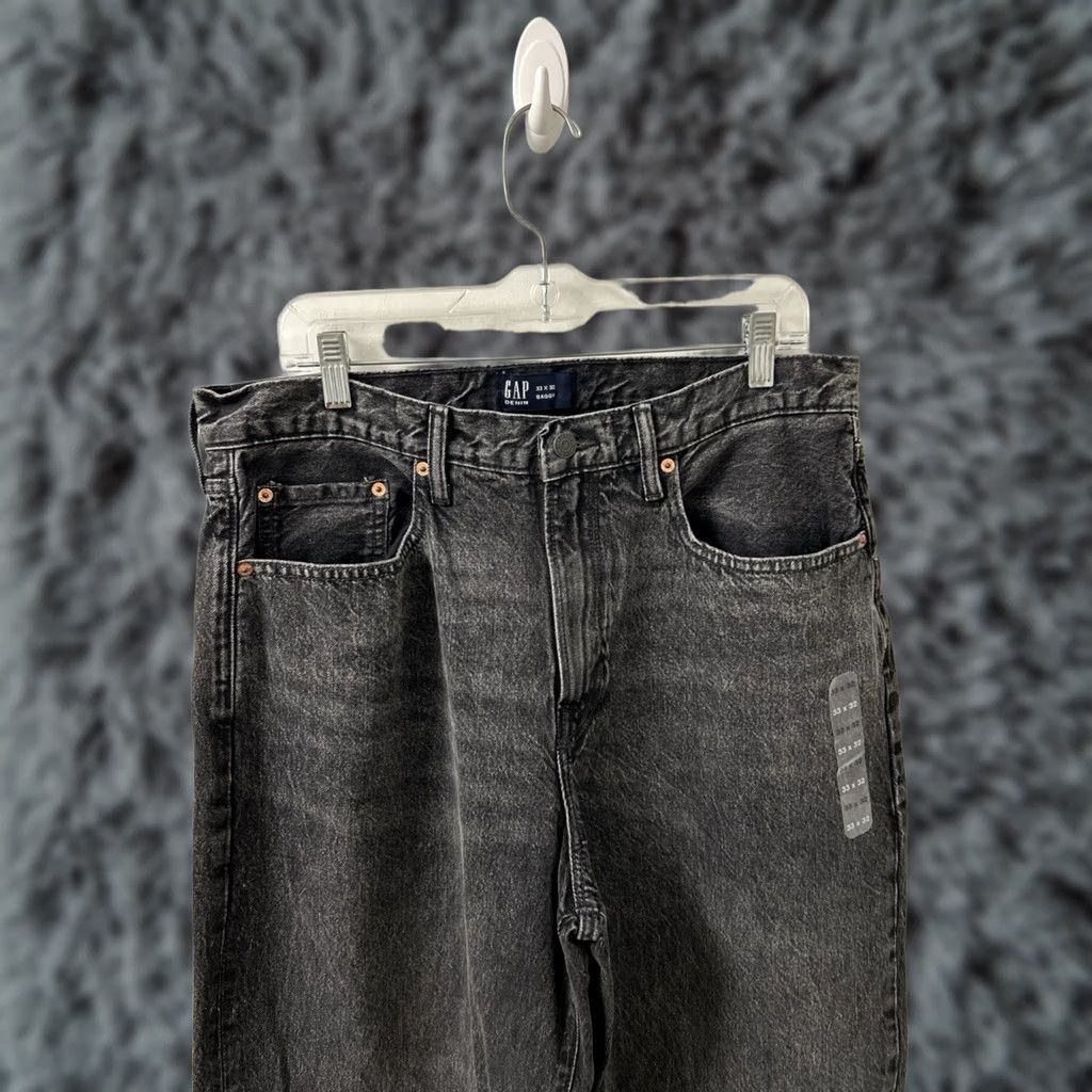 Gap VINTAGE Gap Baggy Jeans Mens Size 33x32 Washed Black Tapered Leg Denim NWT Size US 33 - 1 Thumbnail