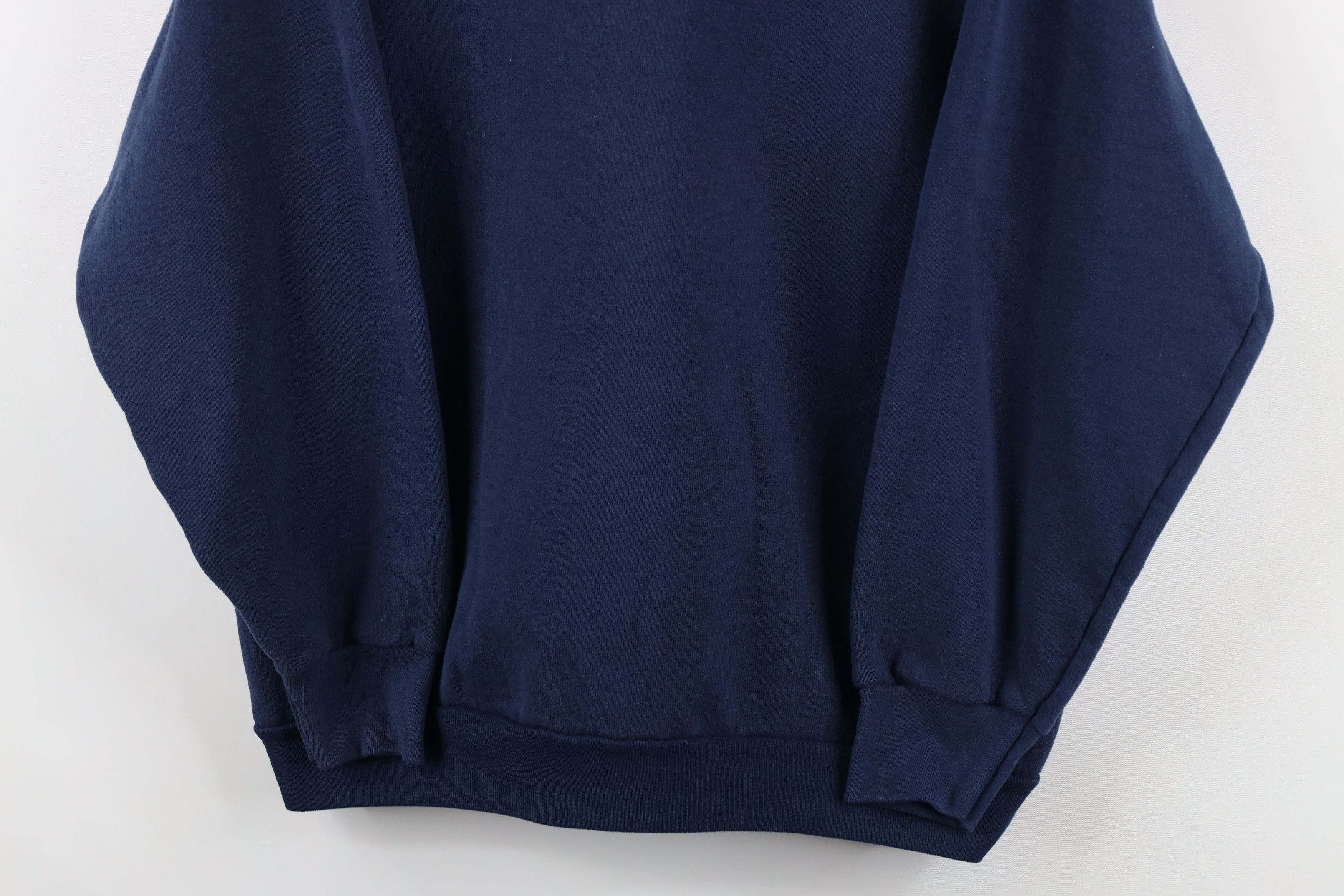 Vintage Vintage 90s Streetwear Blank Crewneck Sweatshirt Navy Blue Size L / US 10 / IT 46 - 3 Thumbnail