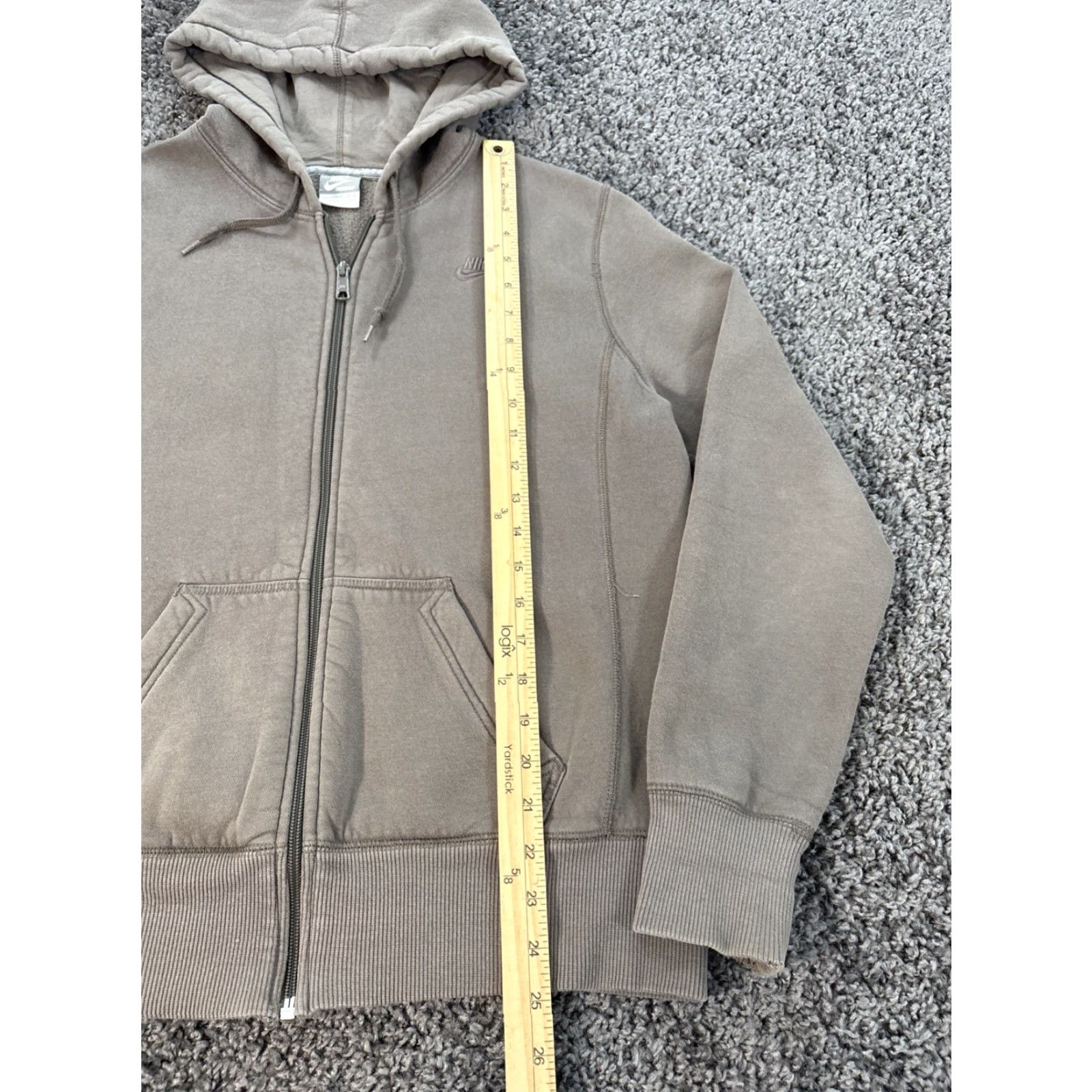 Nike VINTAGE Nike Hoodie Womens Full Zip Brown 90s Street Grunge Y2K Hooded Pockets L Womens Size L / US 10 / IT 46 - 2 Thumbnail