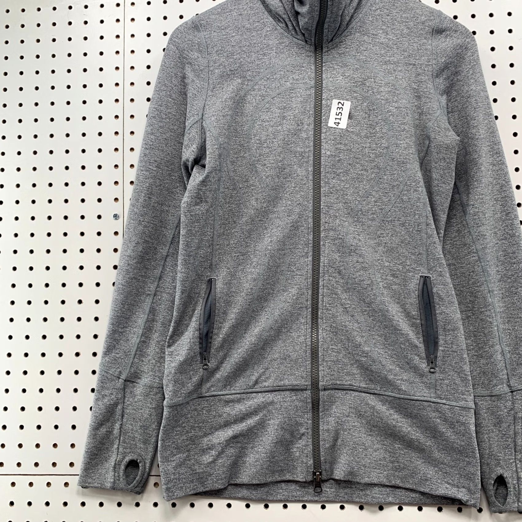 Lululemon Lululemon Track Jacket Womens Size 6 Gray Hooded Thumbhole 17.5x27.5 Jacket Gray Activewear Size M / US 6-8 / IT 42-44 - 5 Thumbnail