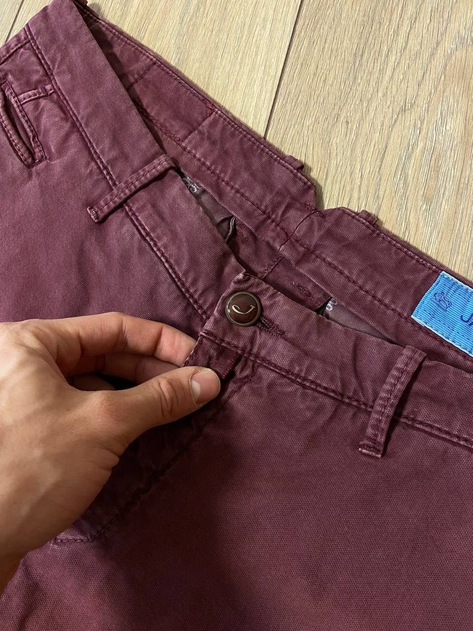 Jacob Cohen Jacob Cohen Light Washed Burgundy Bobby Model Pants Size US 35 - 19 Thumbnail