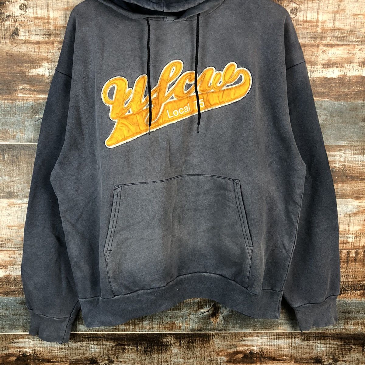 Vintage UFCW faded Grey Hoodie #A1388 Size US L / EU 52-54 / 3 - 6 Thumbnail