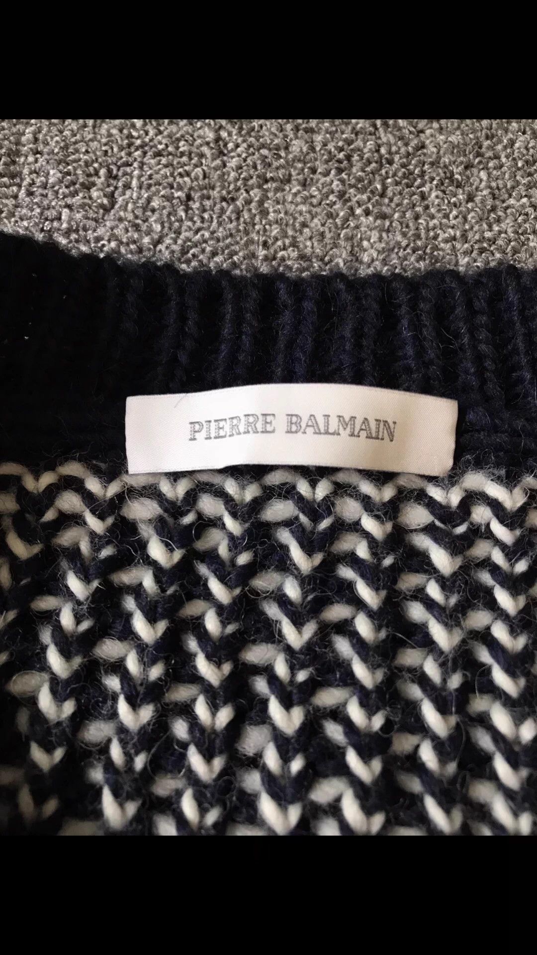 Balmain BALMAIN 50 Navy Wool-Alpaca Blend Thick Sweater Size US M / EU 48-50 / 2 - 2 Thumbnail
