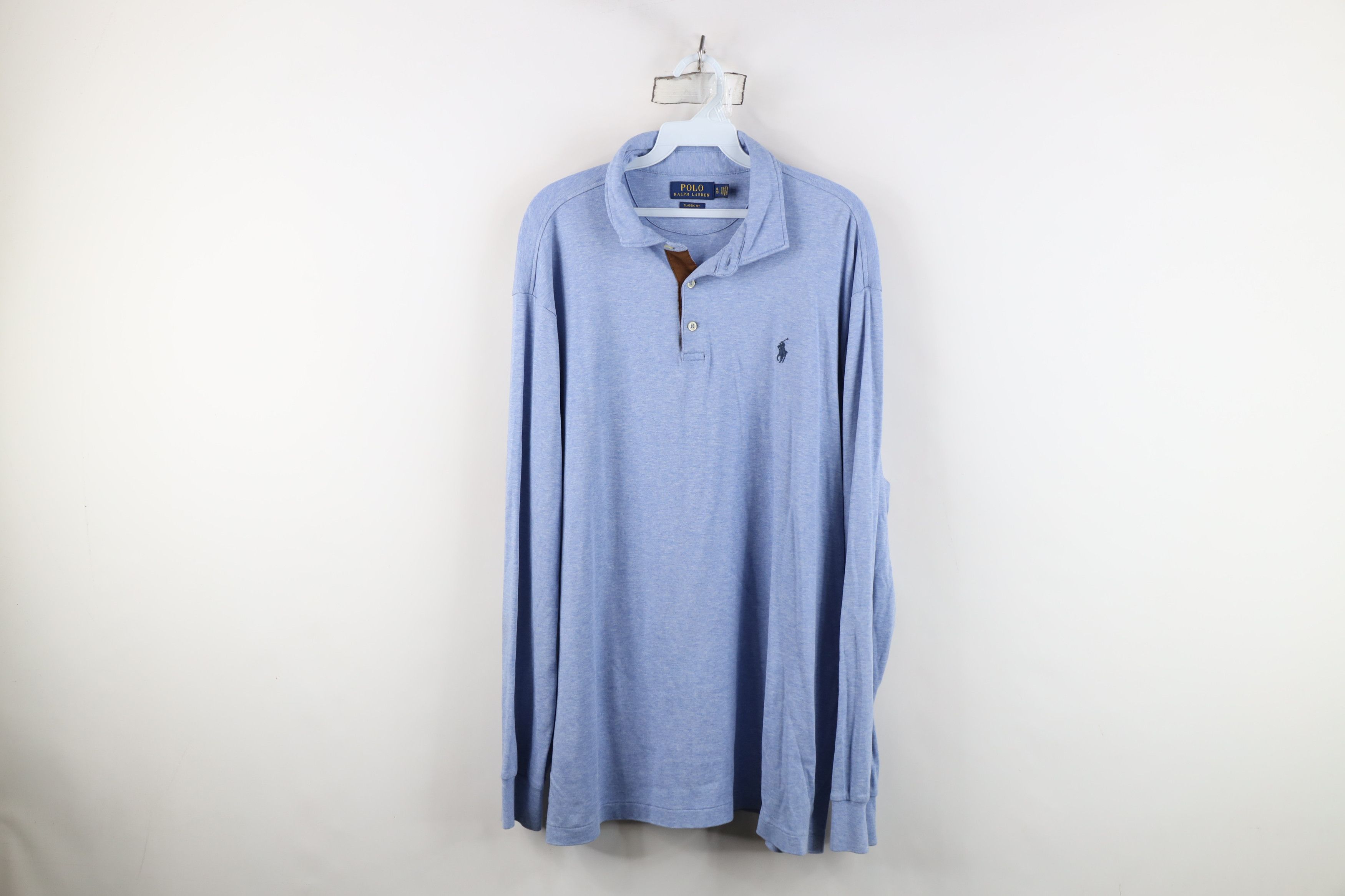 Ralph Lauren Ralph Lauren Cotton Collared Long Sleeve Polo Shirt Blue Size US XL / EU 56 / 4 - 1 Thumbnail