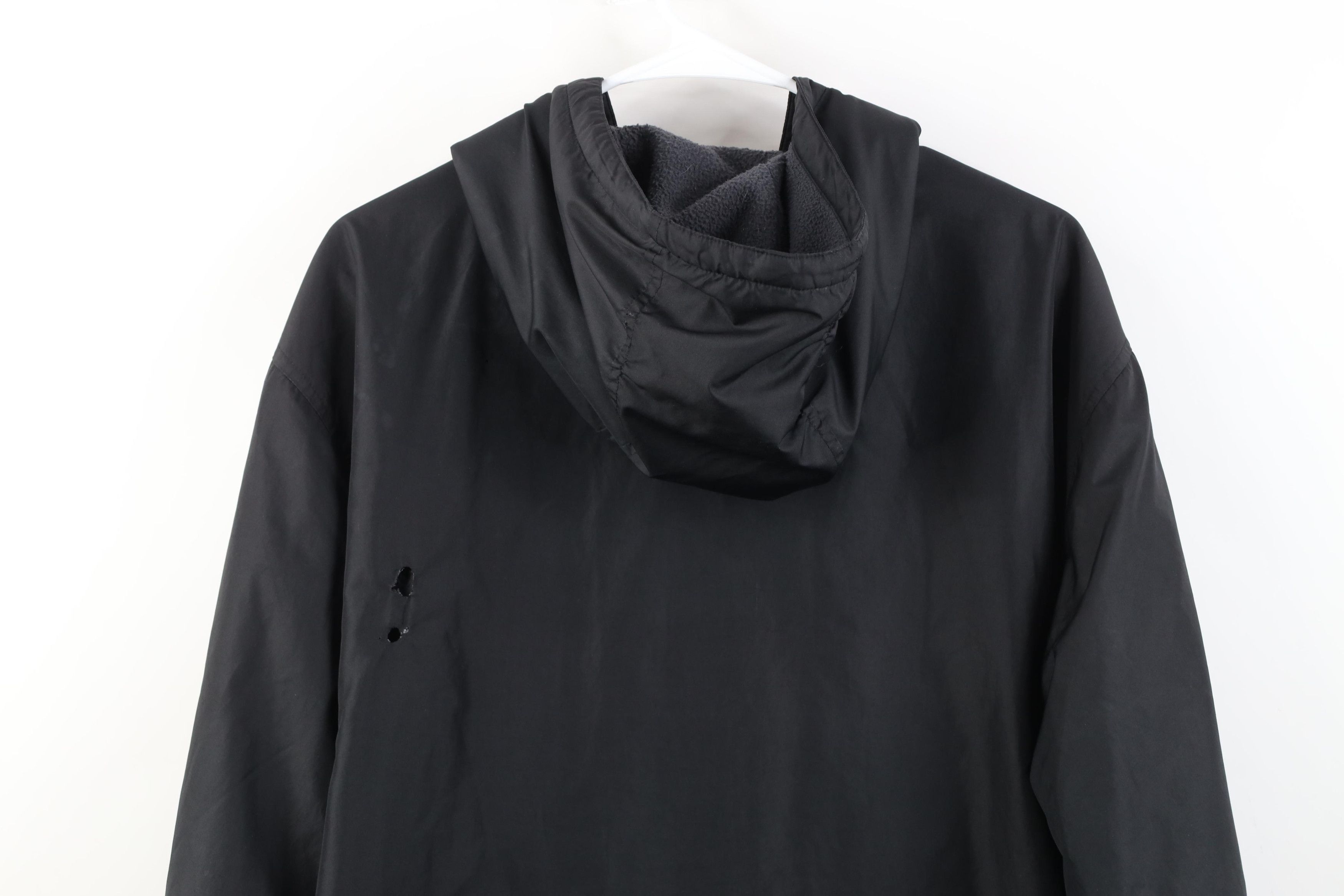 Adidas Vintage Adidas Spell Out Fleece Lined Hooded Jacket Black Size US L / EU 52-54 / 3 - 21 Thumbnail