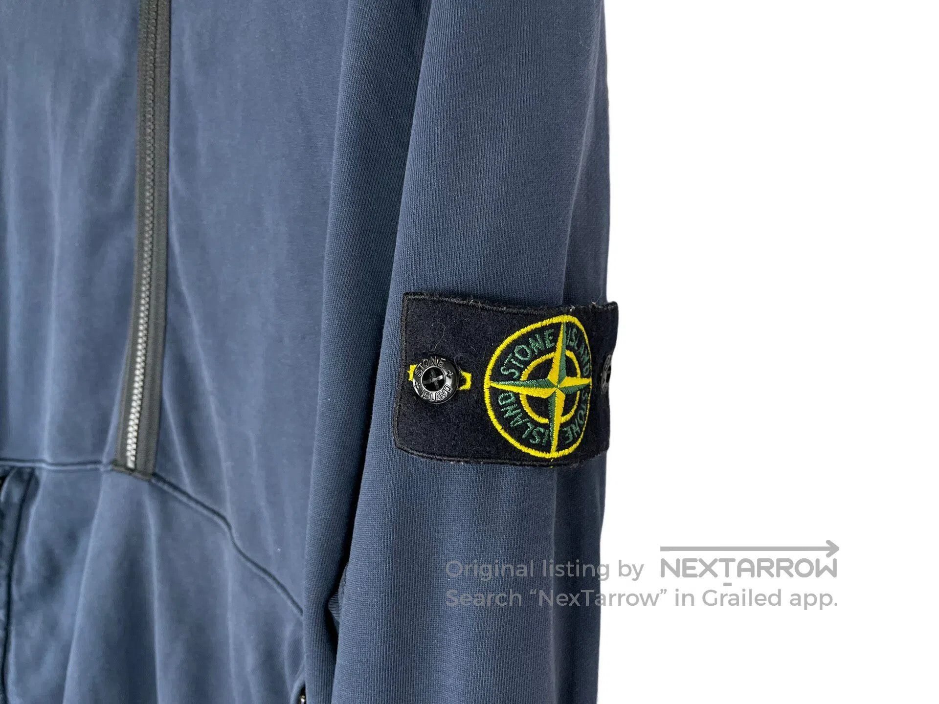 Stone Island STONE ISLAND Dark Blue Sleeve Badge Half Zip Hoodie Size US XL / EU 56 / 4 - 6 Thumbnail