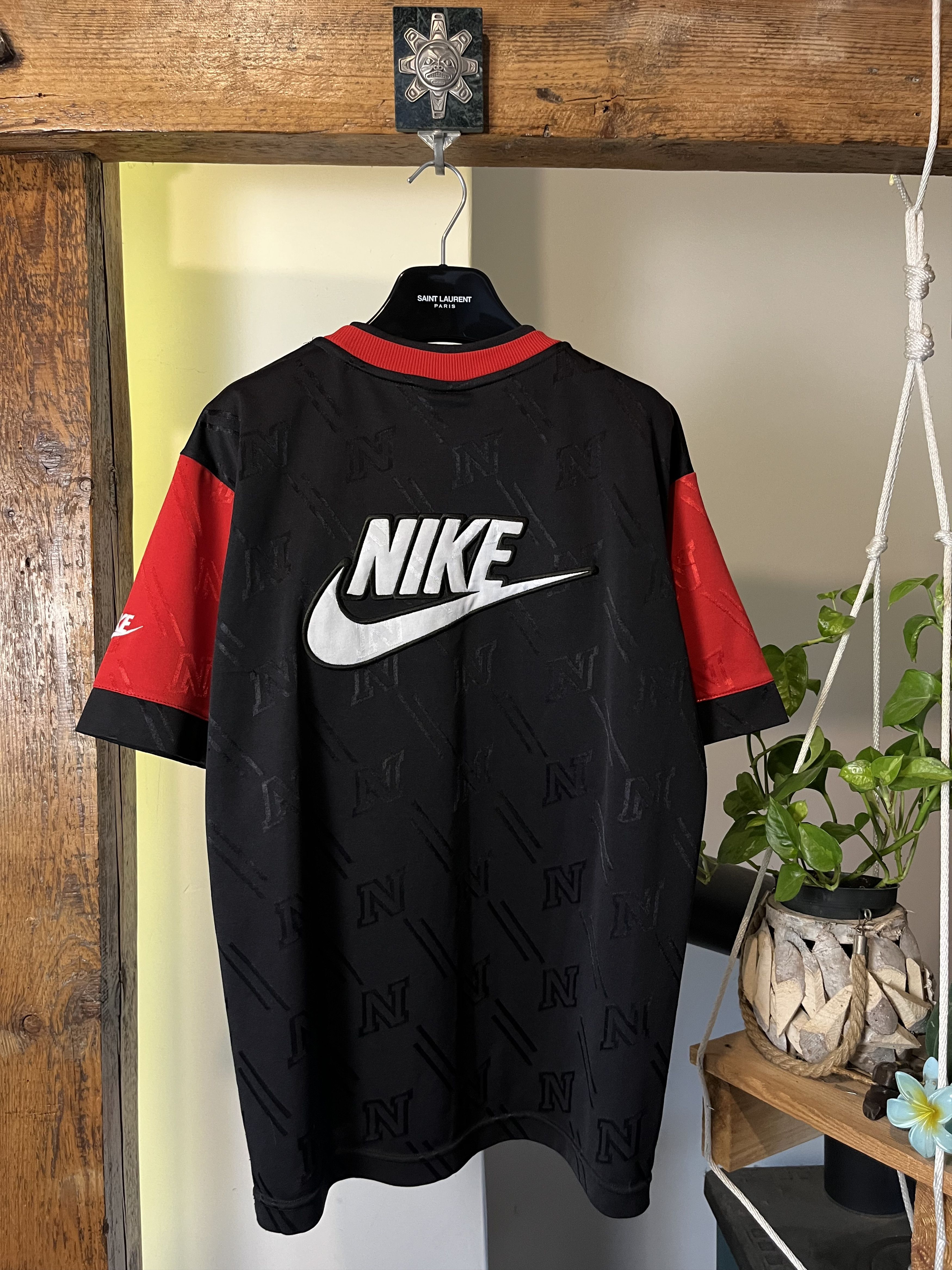 Nike × Vintage 90s Nike Premier Monogram Logo Double Side Big Swosh Size US M / EU 48-50 / 2 - 5 Thumbnail