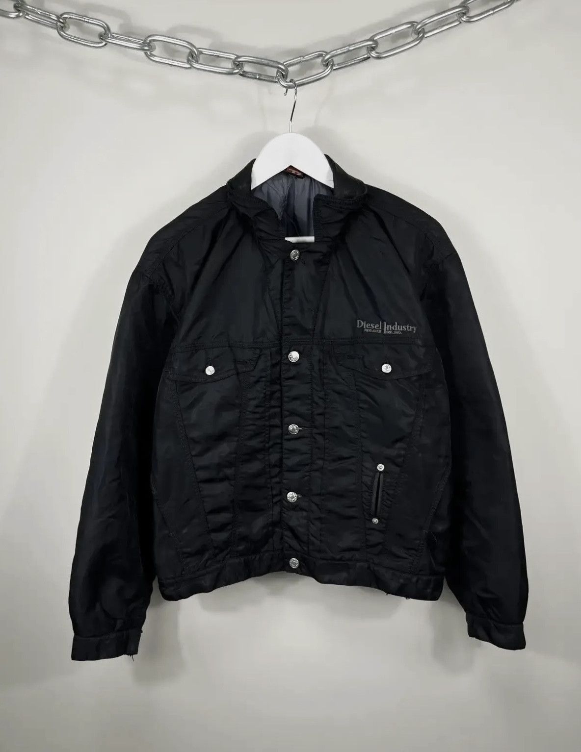Diesel × Vintage Vintage Diesel 90s Rare Nylon Leather Avant Garde Jacket Size US L / EU 52-54 / 3 - 1 Thumbnail