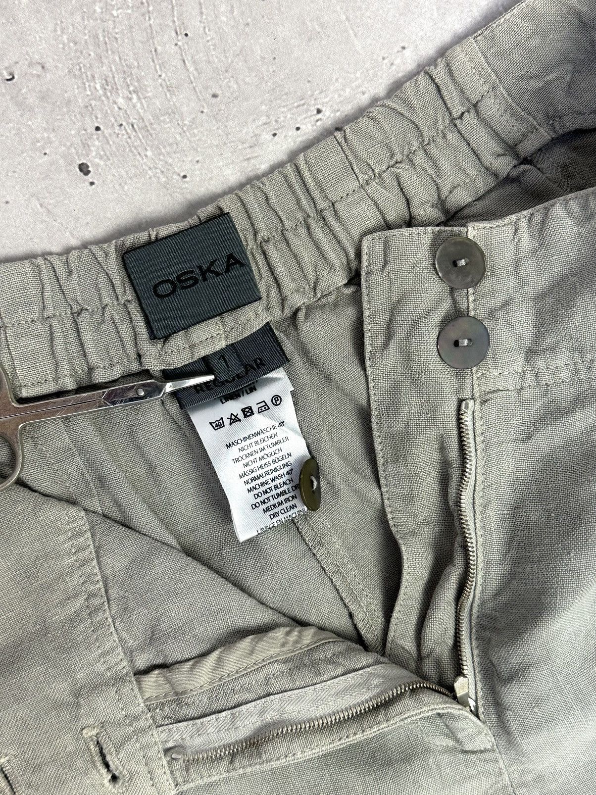 If Six Was Nine Vintage OSKA Linen Japanese Grey Pants Size 30" / US 8 / IT 44 - 7 Thumbnail