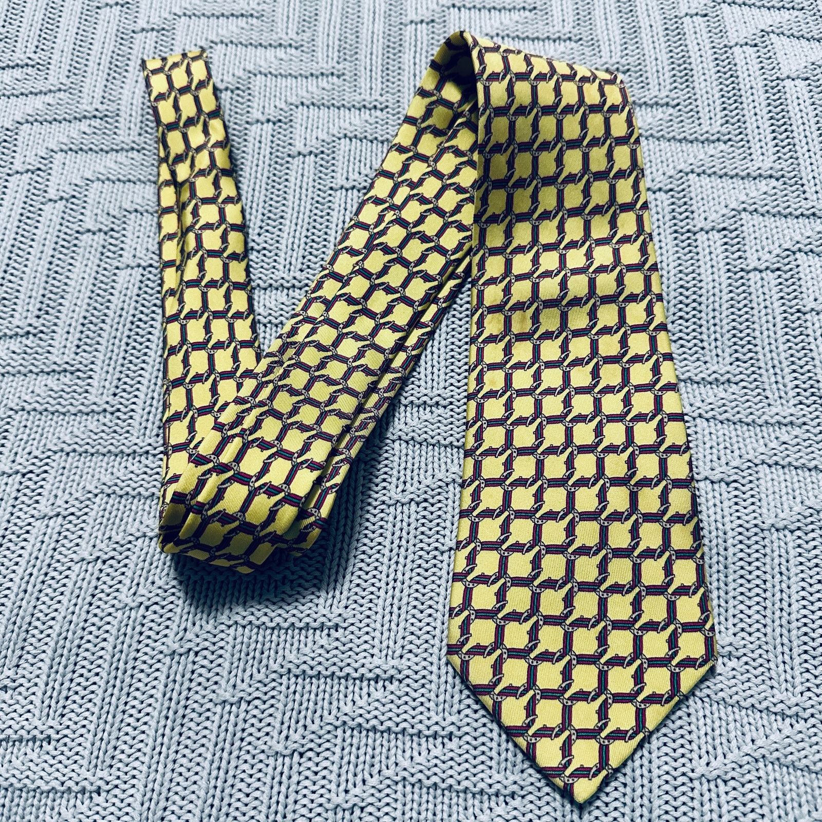 Hermes Hermes yellow silk horseshoe pattern tie Size ONE SIZE - 1 Thumbnail
