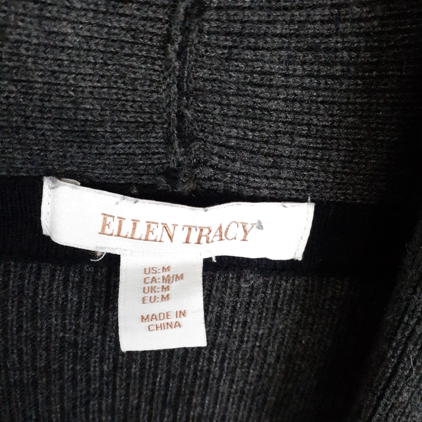Ellen Tracy Ellen Tracy Wool Blend Cardigan Sweater Open Front Size Medium Dark Gray Women Knit Long Sleeve Casual M Gray Cardigan Womens Size M / US 6-8 / IT 42-44 - 3 Thumbnail