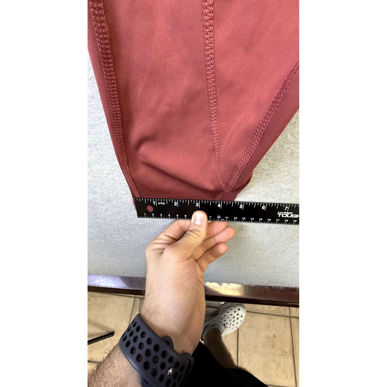 Vintage Velocity Pants Womens Large Red High Rise Yoga Leggings Pockets Stretch Ankle, Size L, Regular, Solid, Velocity, Gym & Training, Yoga, Running, Womens Size 36" / US 14 / IT 50 - 5 Thumbnail