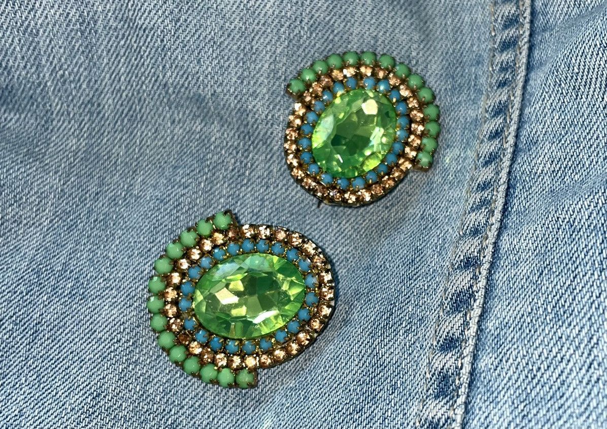 Vintage Art Deco Vintage Czech Crystal Oversized Earrings Size ONE SIZE - 2 Thumbnail
