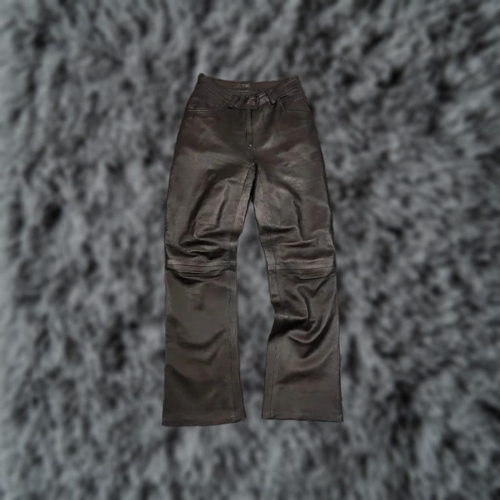 Vintage Vintage Japan Avant Garde Leather Baggy Flared Pants Size 24" / US 00 / IT 34 - 1 Thumbnail