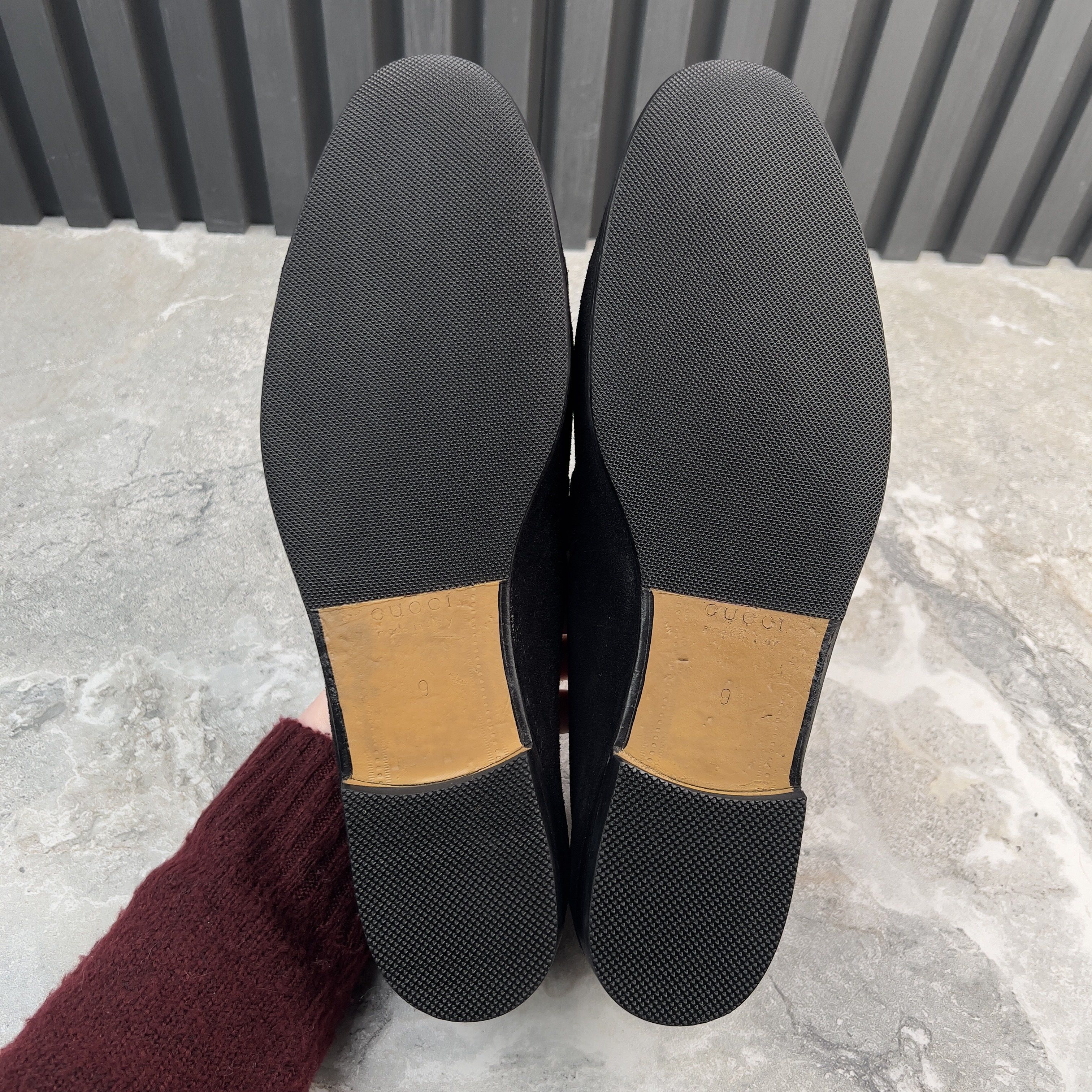 Gucci Jordaan Horsebit Web Loafers Black Suede Size US 9.5 / EU 42-43 - 13 Thumbnail