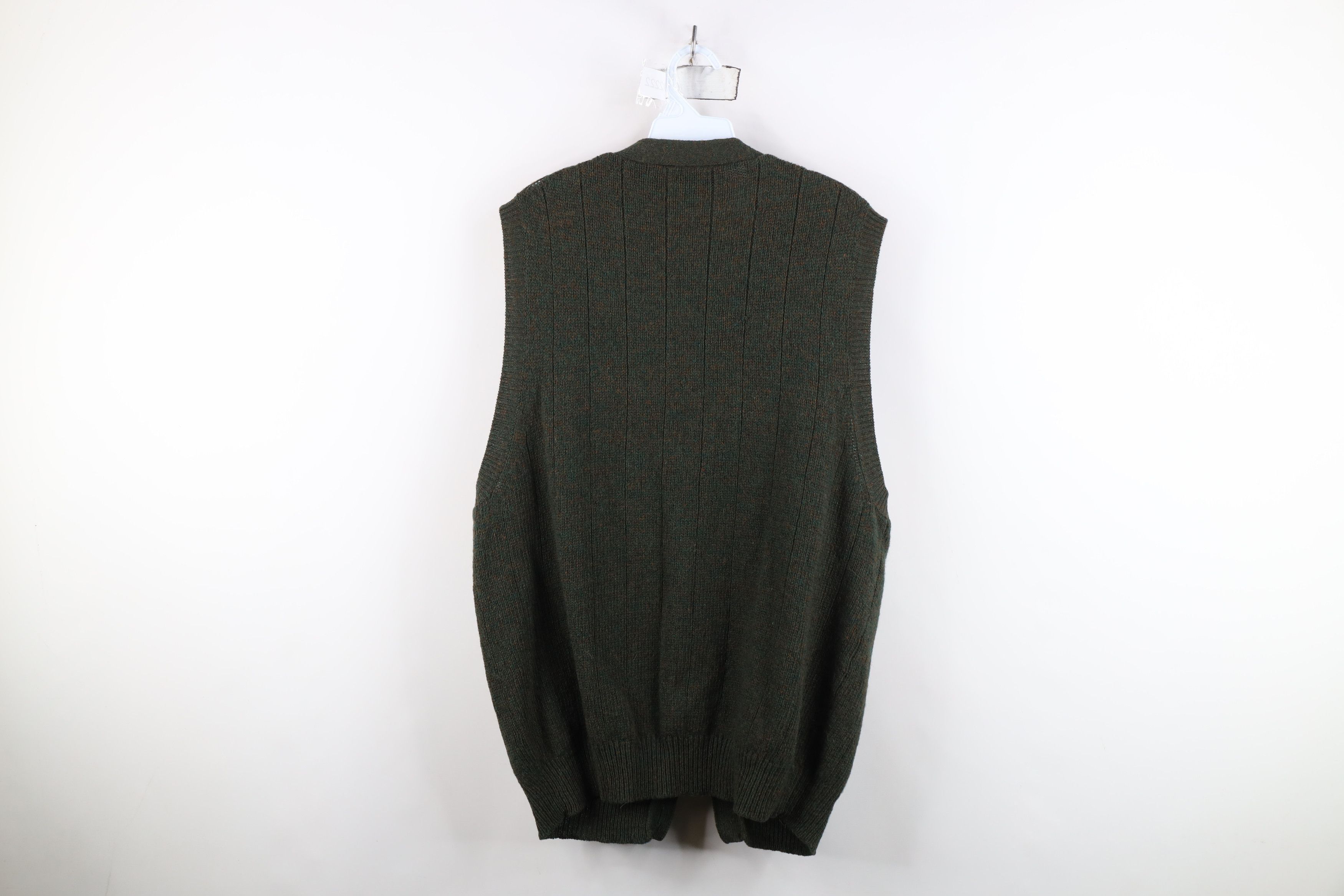 Vintage Vintage 90s Streetwear Ribbed Cardigan Sweater Vest Green Size US XL / EU 56 / 4 - 9 Thumbnail