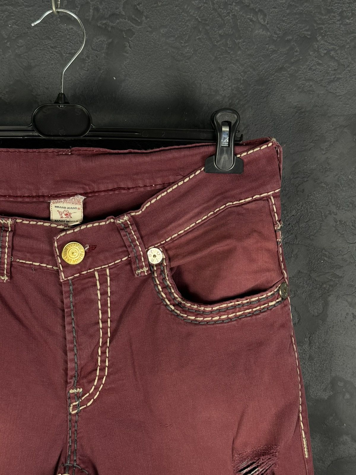 True Religion True Religion Baggy Straight Fit Red Jeans Size US 36 / EU 52 - 6 Thumbnail