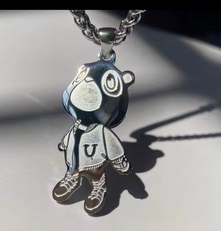 Jewelry stainless steel bear Necklace Post Grunge Punk Chain vintage Size ONE SIZE - 3 Thumbnail