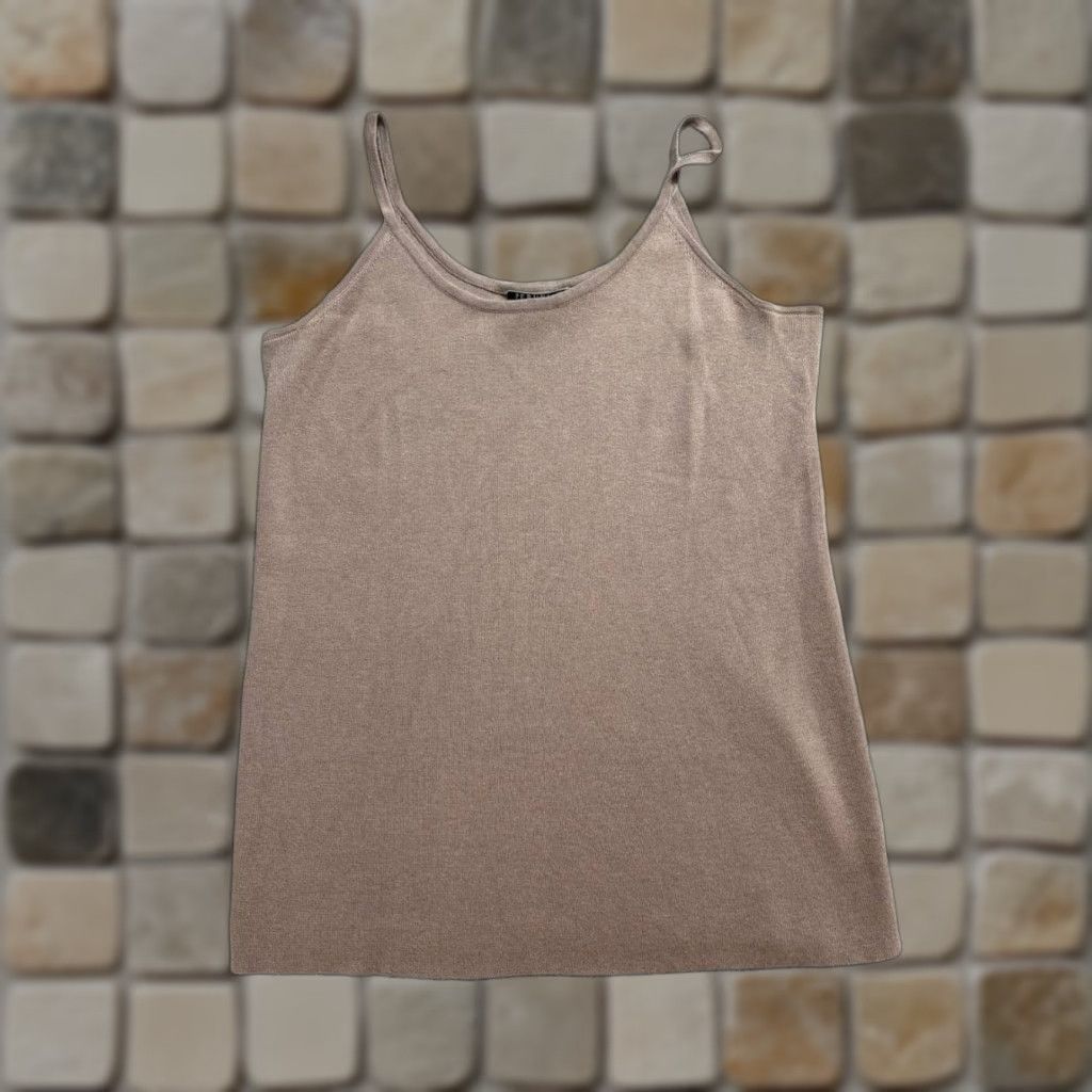 Vintage Peruvian Connection Camisole Womens XL Brown Cotton Spaghetti Straps Tank Vest Sleeveless Knit Cropped? Size XL / US 12-14 / IT 48-50 - 1 Thumbnail