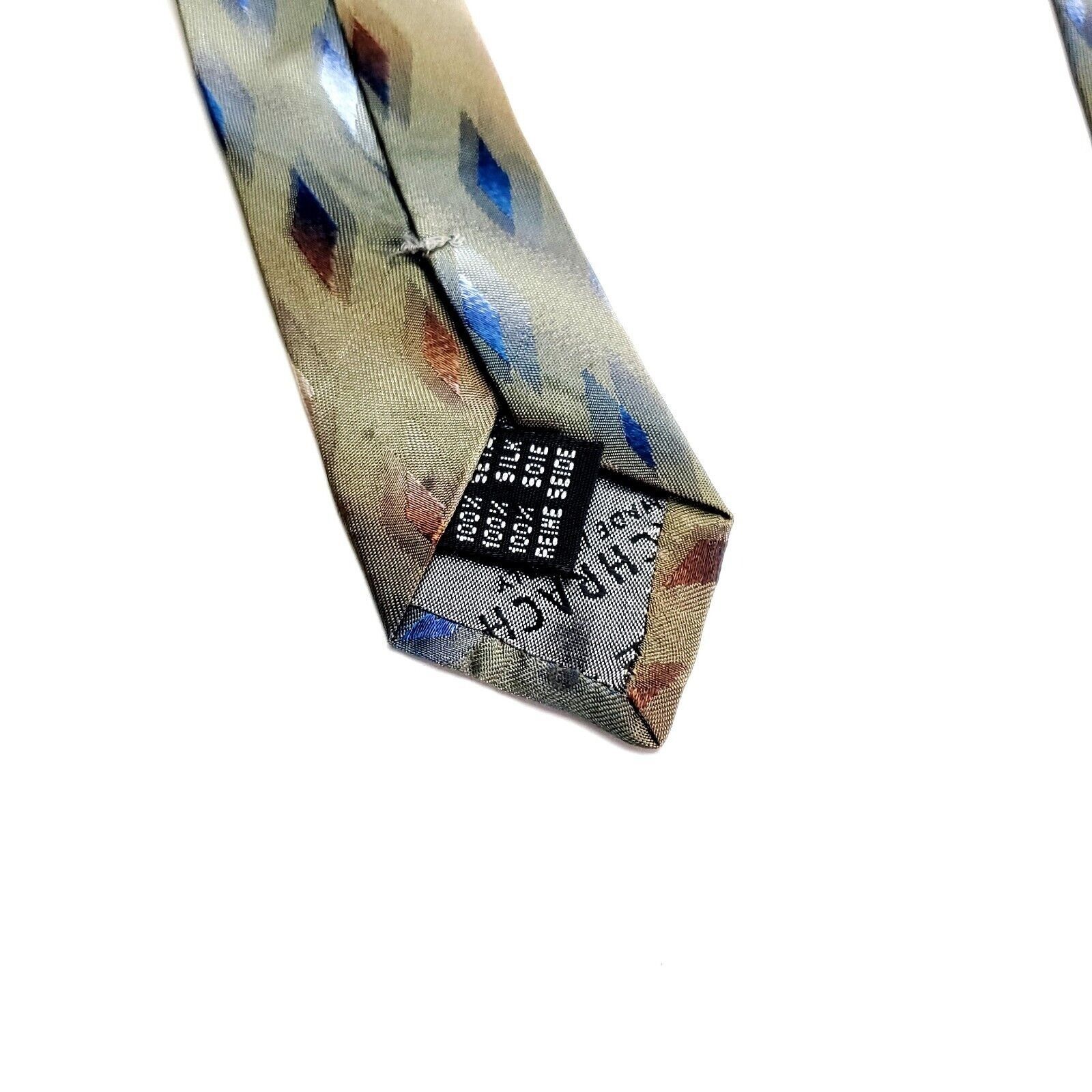 Bachrach Bachrach Textured Silk Tie Tan Blue Size ONE SIZE - 4 Thumbnail