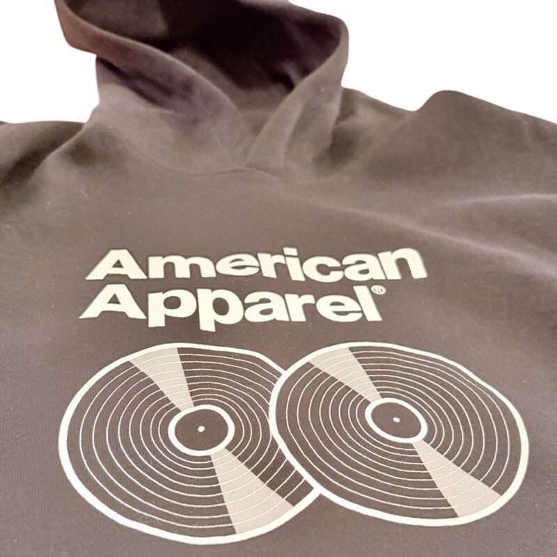 American Apparel American Apparel Black Vinyl Graphic Fleece Hoodie Size US L / EU 52-54 / 3 - 2 Thumbnail