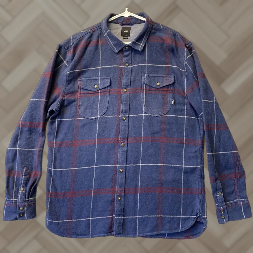 Vans VANS Shirt Men 2XL Blue Plaid Tailored Fit Button-Up Long Sleeve Cotton Canvas 95-8 Size US XXL / EU 58 / 5 - 1 Thumbnail