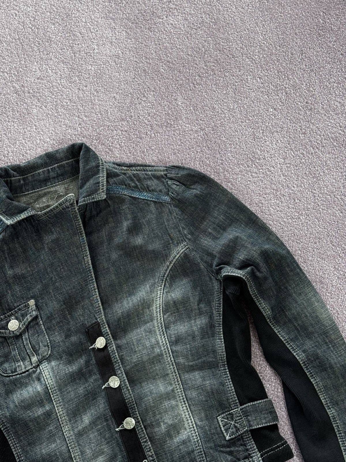 Japanese Brand Avant Garde Abstract Y2K Denim Button Up Jacket Size M / US 6-8 / IT 42-44 - 6 Thumbnail