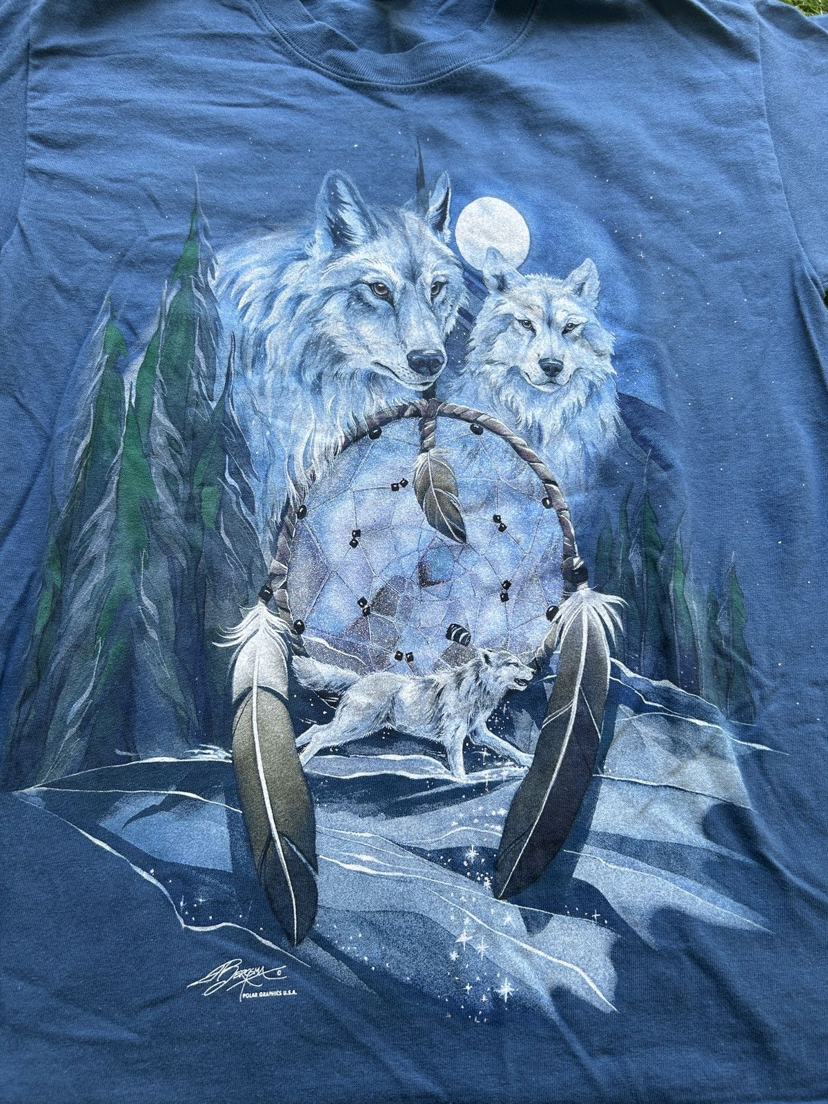 Vintage Vintage 90s/00s Wolf Dreamcatcher T-Shirt Size US S / EU 44-46 / 1 - 2 Thumbnail