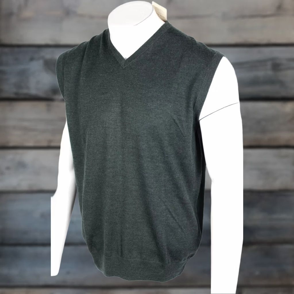 Peter Millar Peter Millar Sweater Vest Men's Large L Merino Wool Autumn Crest V Neck Balsam Size US L / EU 52-54 / 3 - 1 Thumbnail