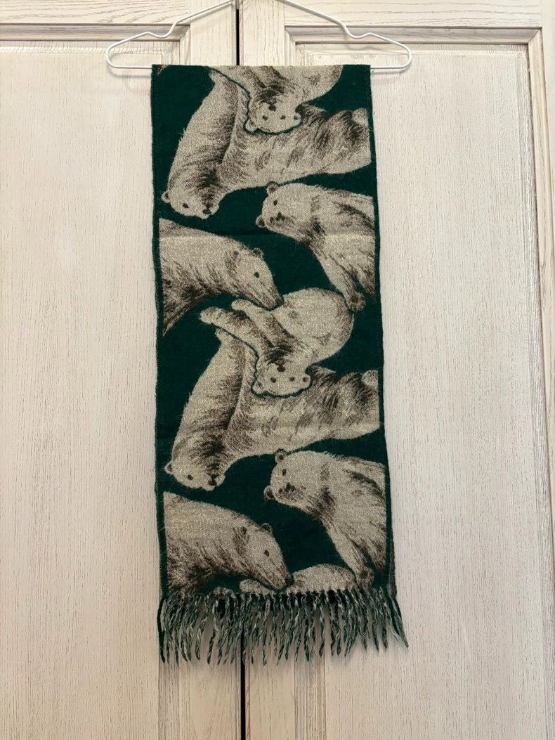Kenzo KENZO Polar bear negative wool scarf Size ONE SIZE - 4 Thumbnail