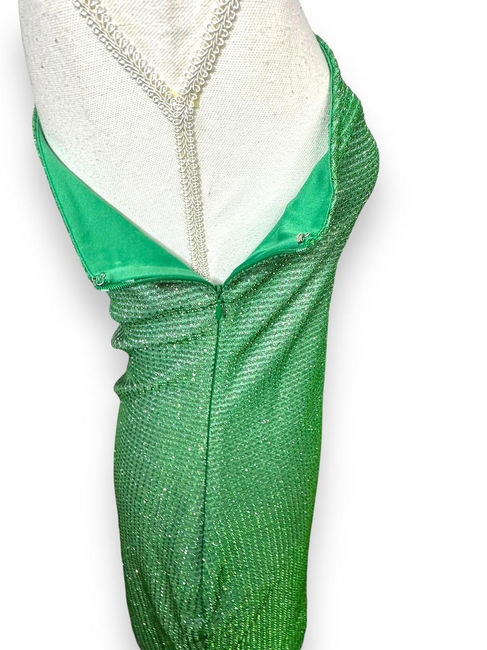 Superdown Green Metallic Bodycon Mini Dress M - coffeafoods.com