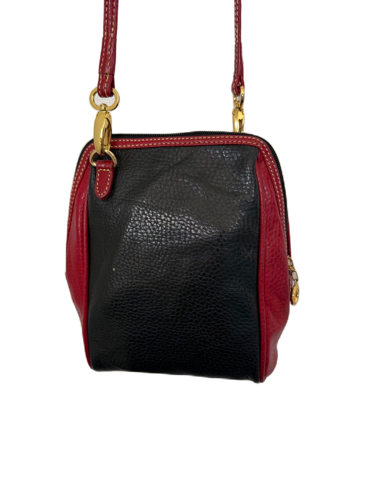 Arno De France Vintage L.A Tour Eiffel 1887 Leather Sling Bag Red Black Size ONE SIZE - 4 Thumbnail