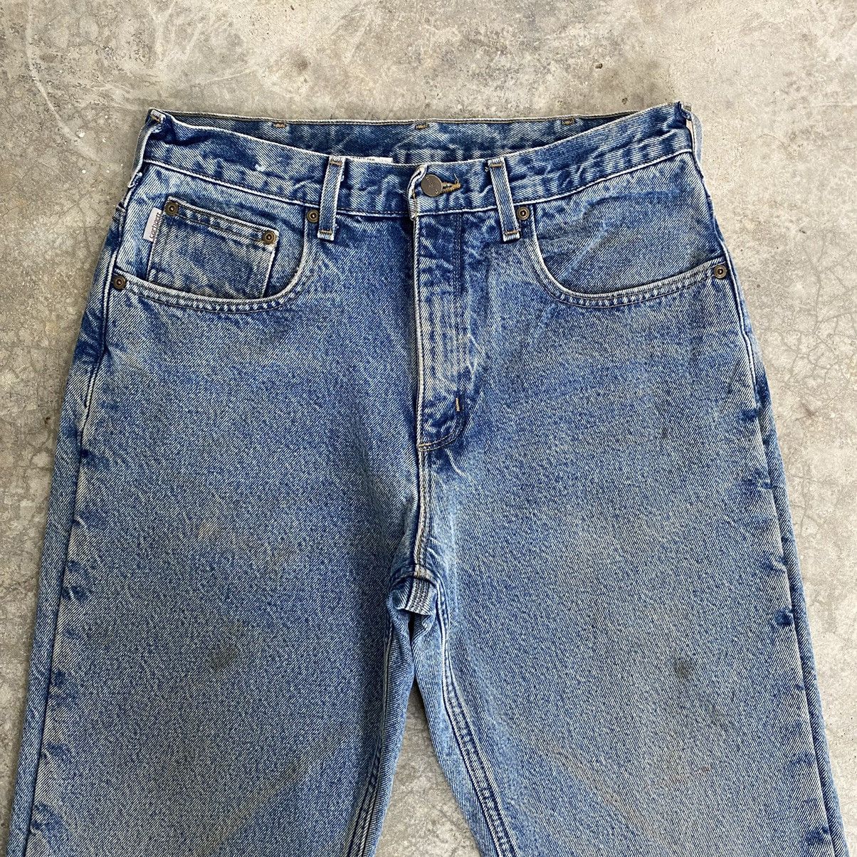 VTG Carhartt Blanket Lined Relaxed Fit Light Blue Jeans