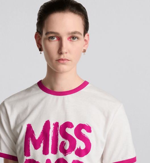 Dior o1w1db11225 453T40 T-Shirt in White/Fuchsia Size S / US 4 / IT 40 - 4 Thumbnail
