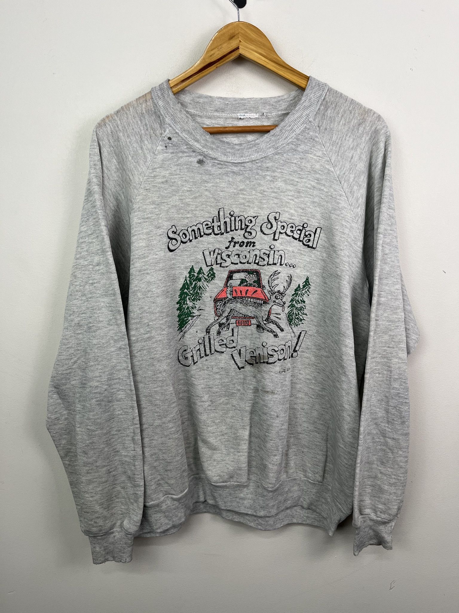 Vintage Vintage 90's "Something Special From Wisconsin, Grilled Venison! " Joke Country Funny Pullover Crewneck Size M Size US M / EU 48-50 / 2 - 1 Thumbnail