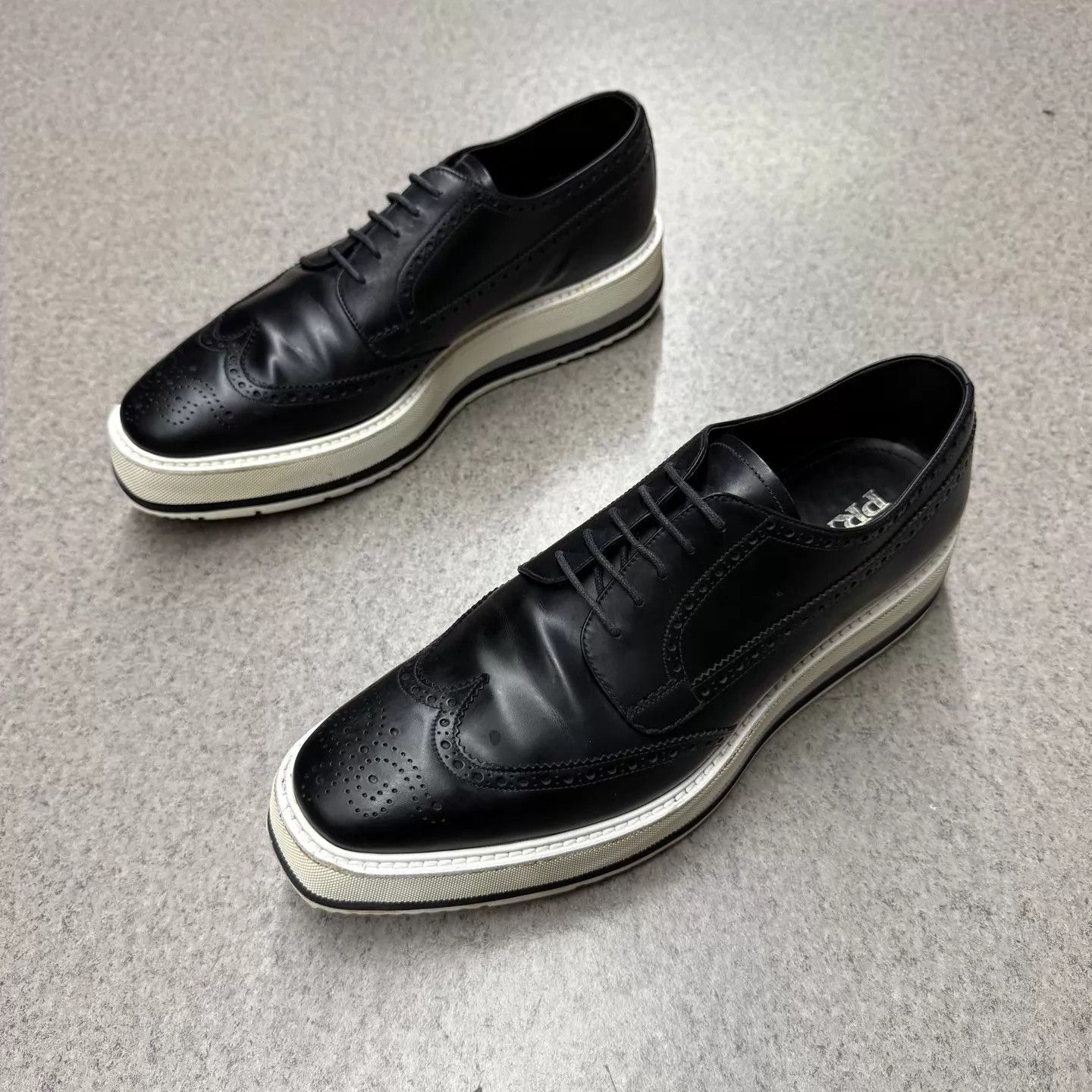 Prada Prada Black Embossed Platform Shoes UK9/43 Size US 10 / EU 43 - 5 Thumbnail