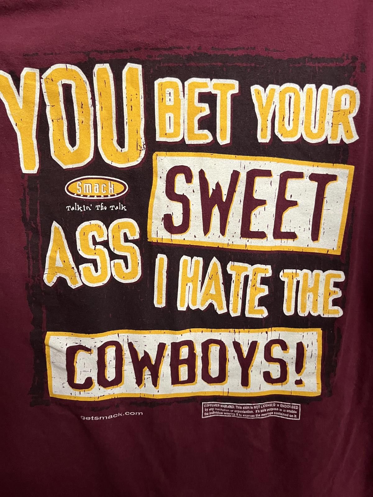 Gildan YBYSA T-shirt Smack Apparel I Hate The Cowboys Tee -L Size US L / EU 52-54 / 3 - 5 Thumbnail