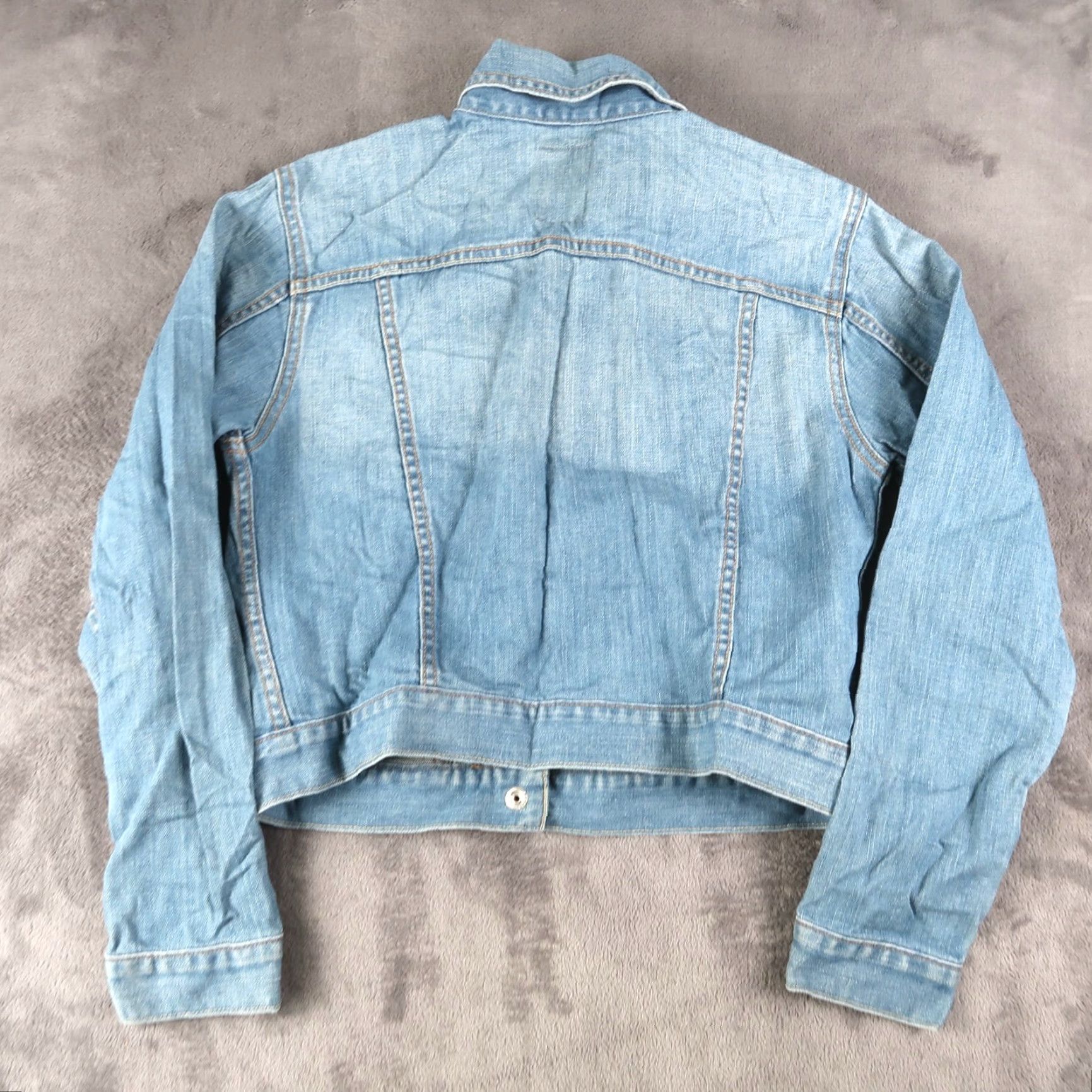 Lucky Brand VINTAGE Lucky Brand Denim Jacket Trucker Pleated Button - Womens - Size M - Blue - Regular Fit Size M / US 6-8 / IT 42-44 - 2 Thumbnail