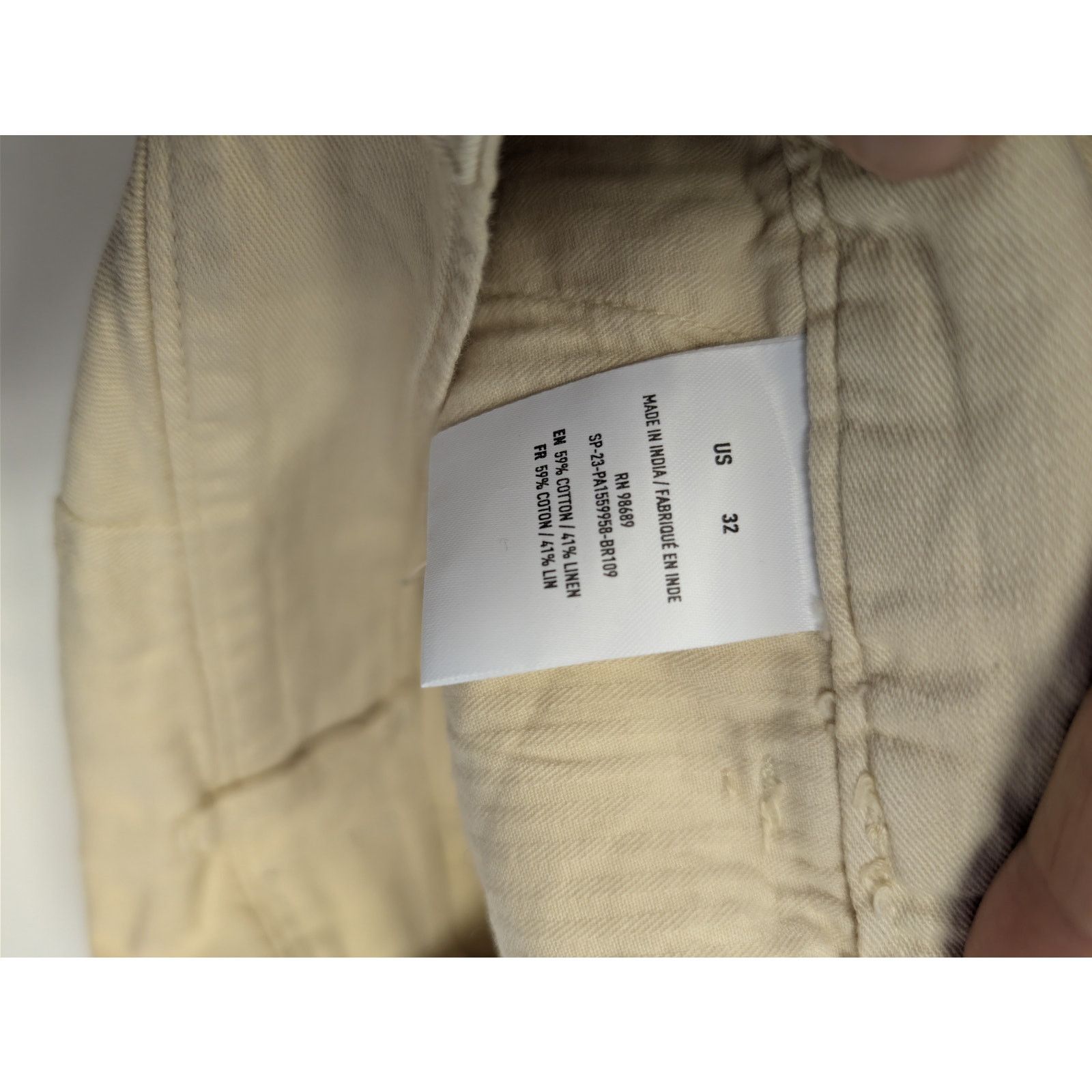 Todd Snyder o1rshd1 CC20 Cotton-Linen Chino Shorts in Light Beige/Cream Size US 32 / EU 48 - 16 Thumbnail