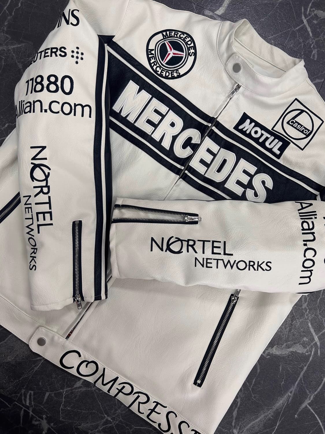 Mercedes-Benz Racing Mercedes leather jacket multilogo Motul Size US M / EU 48-50 / 2 - 1 Thumbnail