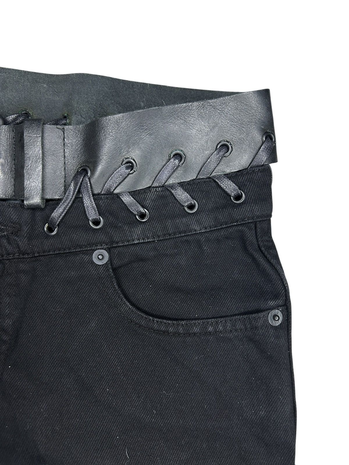 McQ Alexander McQueen 00s Leather Belted Jeans Size 26" / US 2 / IT 38 - 8 Thumbnail