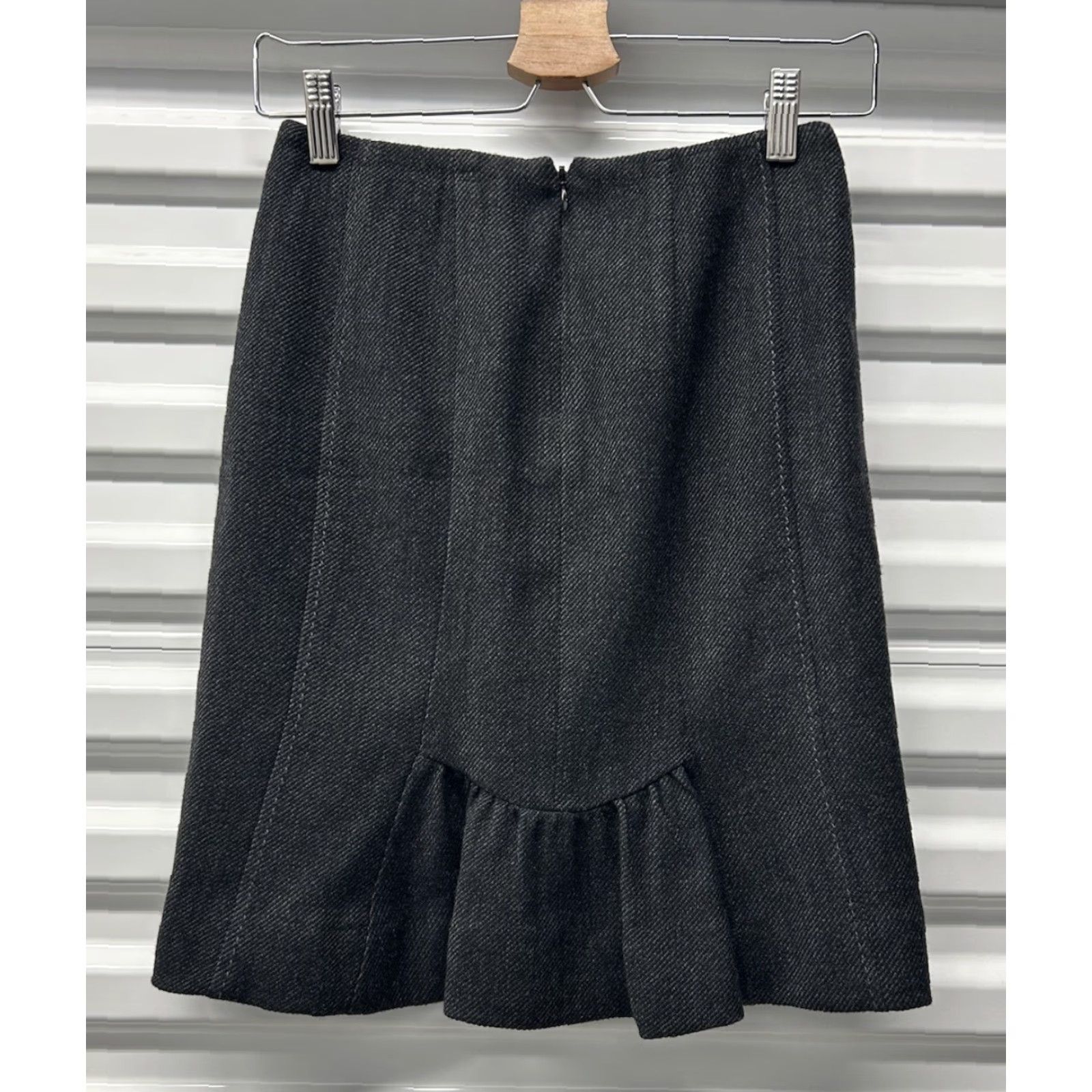 Rebecca Taylor Rebecca Taylor Women’s Charcoal Wool Tweed Pleated Short Skirt Size 0 Waist 27” Size 25" / US 0 / IT 36 - 2 Thumbnail