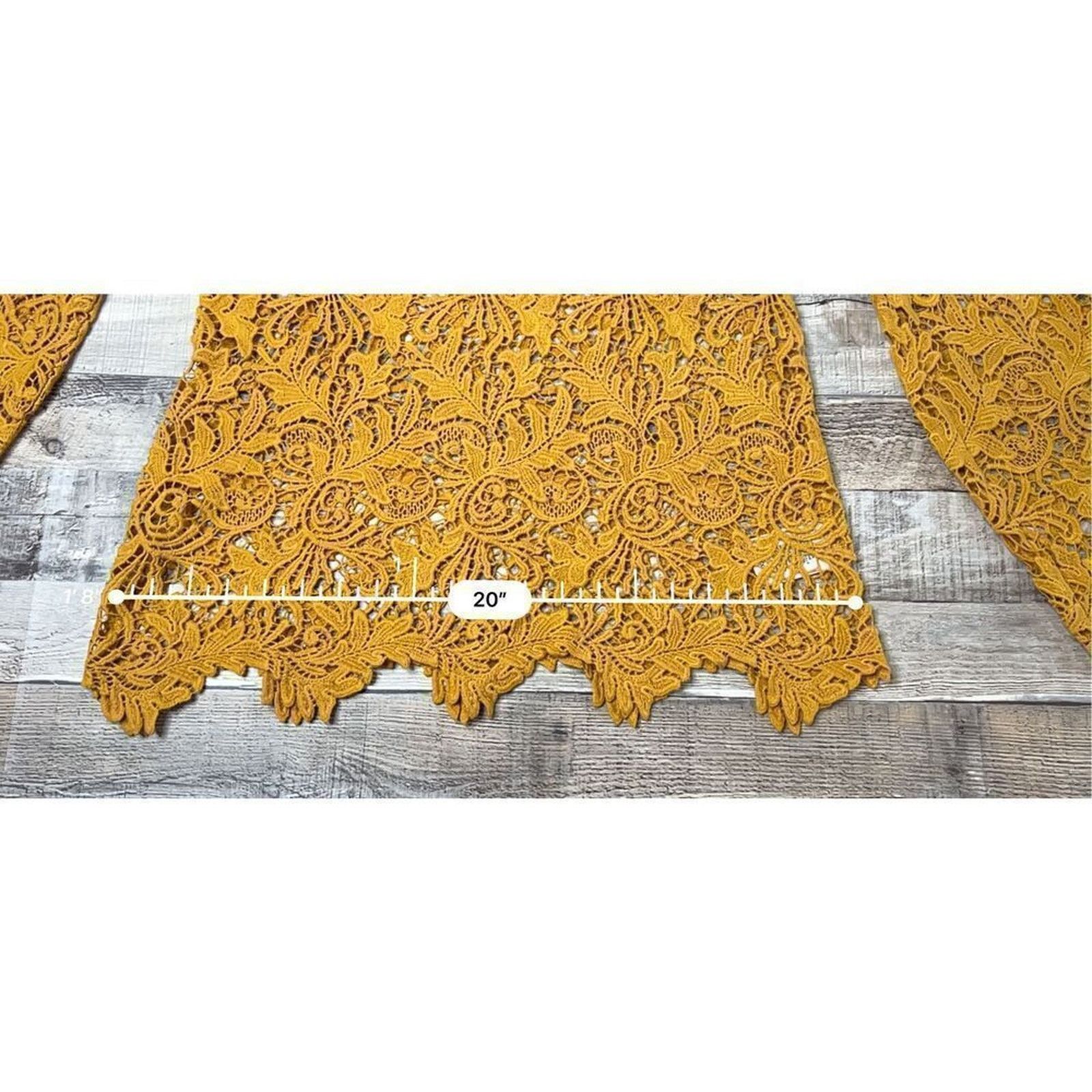 Anthropologie Eri + Ali Anthropologie Yellow Crocheted Lace Blouse XS NWT Size XS / US 0-2 / IT 36-38 - 7 Thumbnail