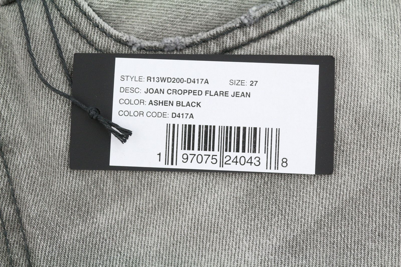 R13 JOAN CROPPED FLARE 27 Ashen Black Jeans 90040 Size 27" / US 4 / IT 40 - 7 Thumbnail